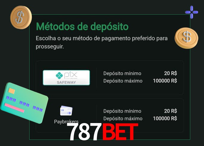 O cassino 787Bet oferece uma grande variedade de métodos de pagamento